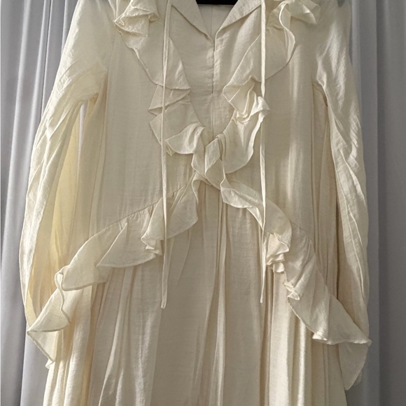 ASOS Cream Ruffle-Trim Maxi Dress - Picture 6 of 9